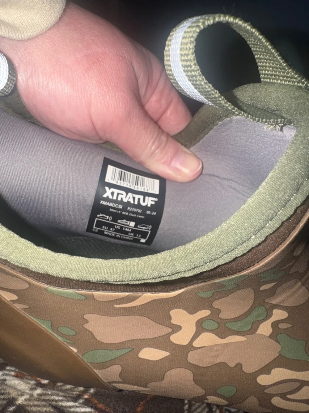 NWT/box MEN'S DUCK CAMO ANKLE DECK BOOT xtra tuf size 14 medium width